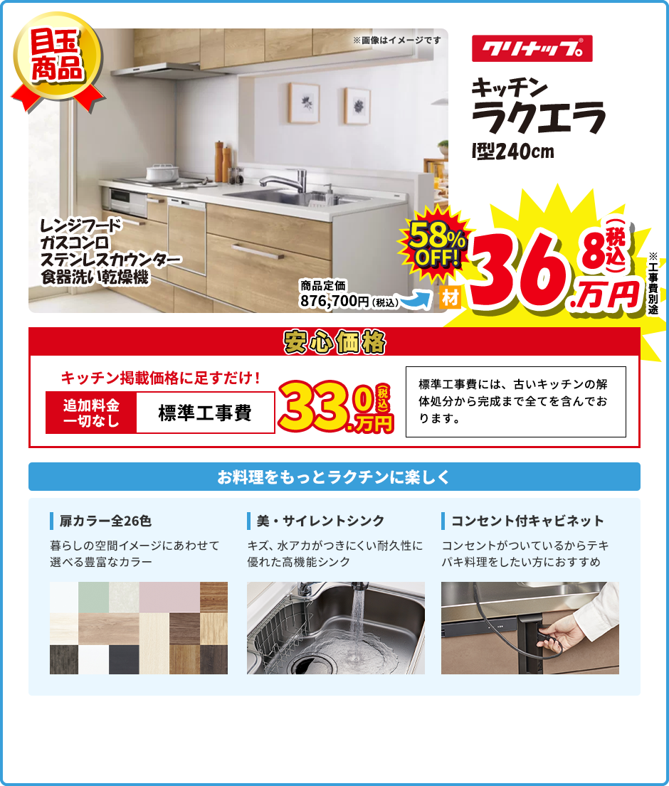 クリナップ ラクエラ