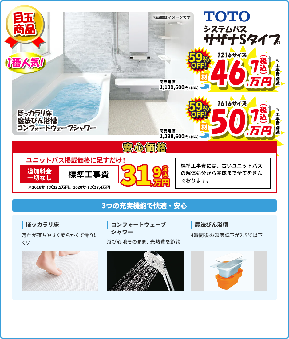 TOTO システムバス サザナSタイプ