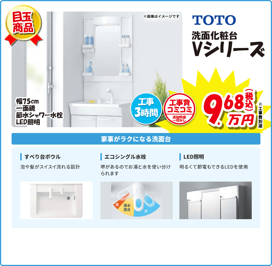 TOTO 洗面化粧台 Vシリーズ