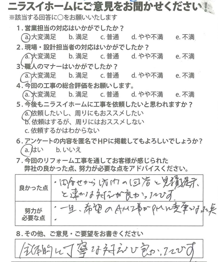   静岡県三島市　T様の声