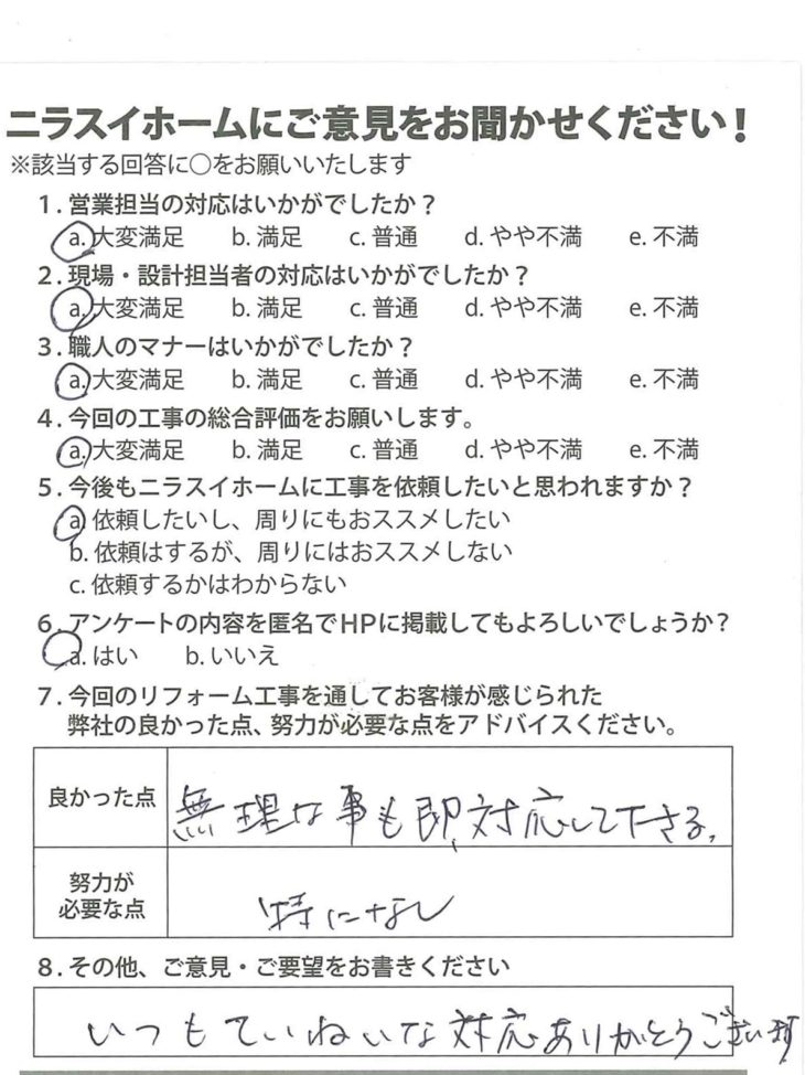   静岡県伊豆の国市　E様の声