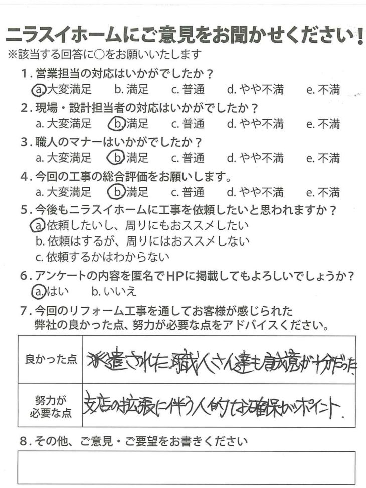   静岡県三島市　K様の声