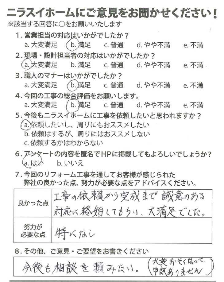   静岡県伊豆の国市　T様の声