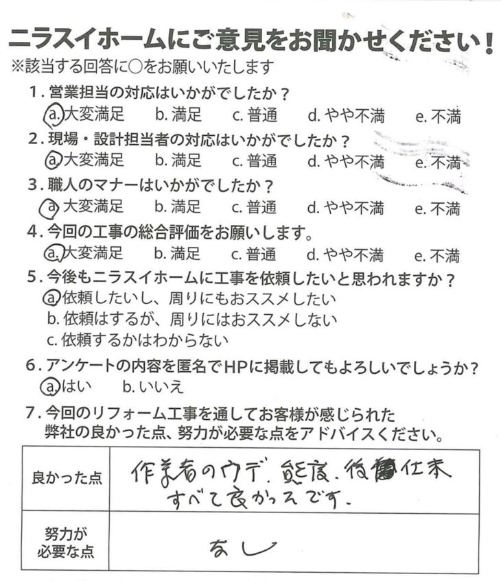  静岡県三島市　D様の声