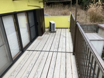 沼津市三津内浦/ベランダ樹脂床交換・テラス屋根設置工事H様邸/【樹脂床交換・補強・ベランダ屋根・テラス屋根 】