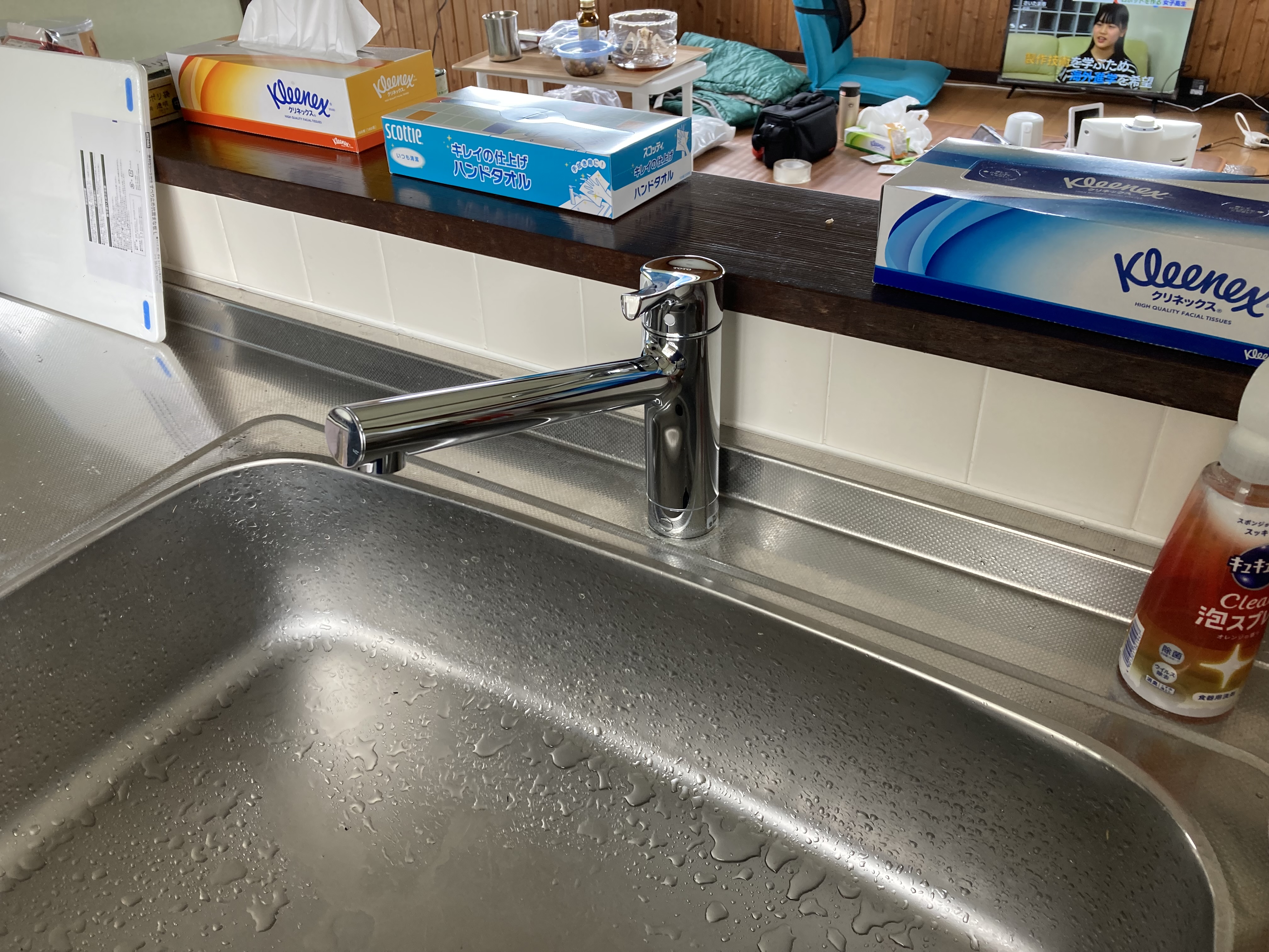 静岡県伊豆の国市/キッチン水栓リフォーム Y様邸/【キッチン水栓交換】TOTO(TKS05301J)