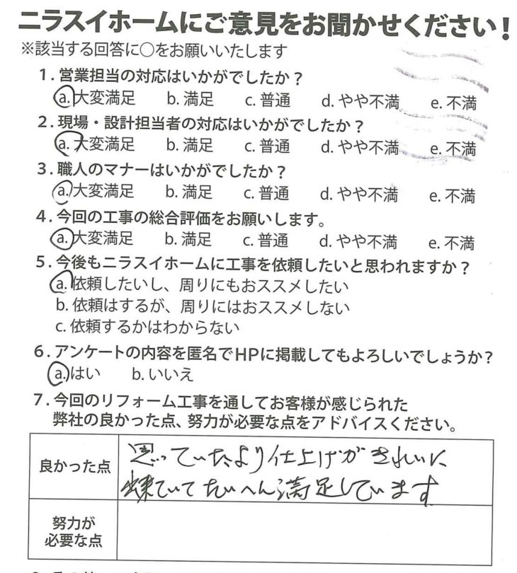   静岡県三島市　O様の声