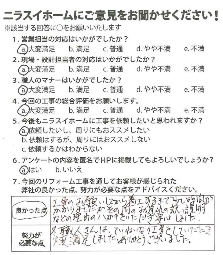   静岡県三島市　S様の声