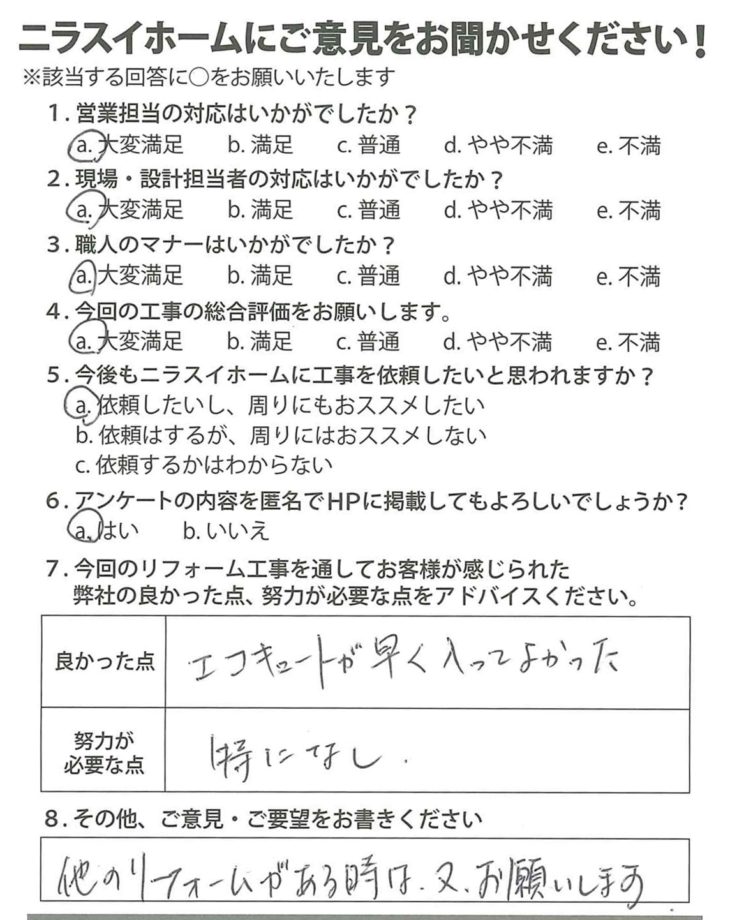   静岡県伊豆市　I様の声