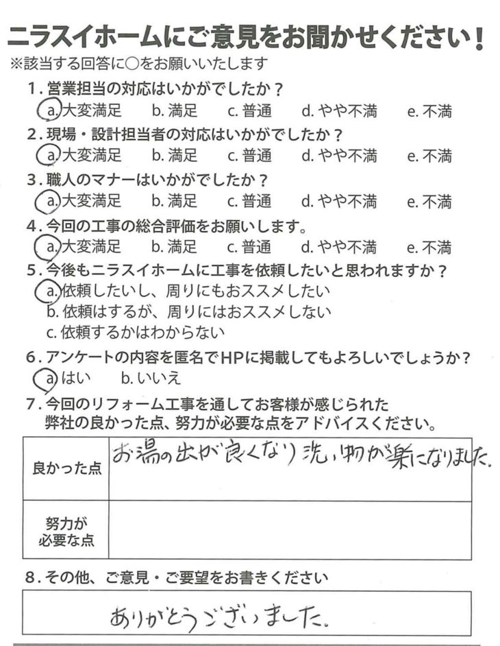   静岡県伊豆市　S様の声