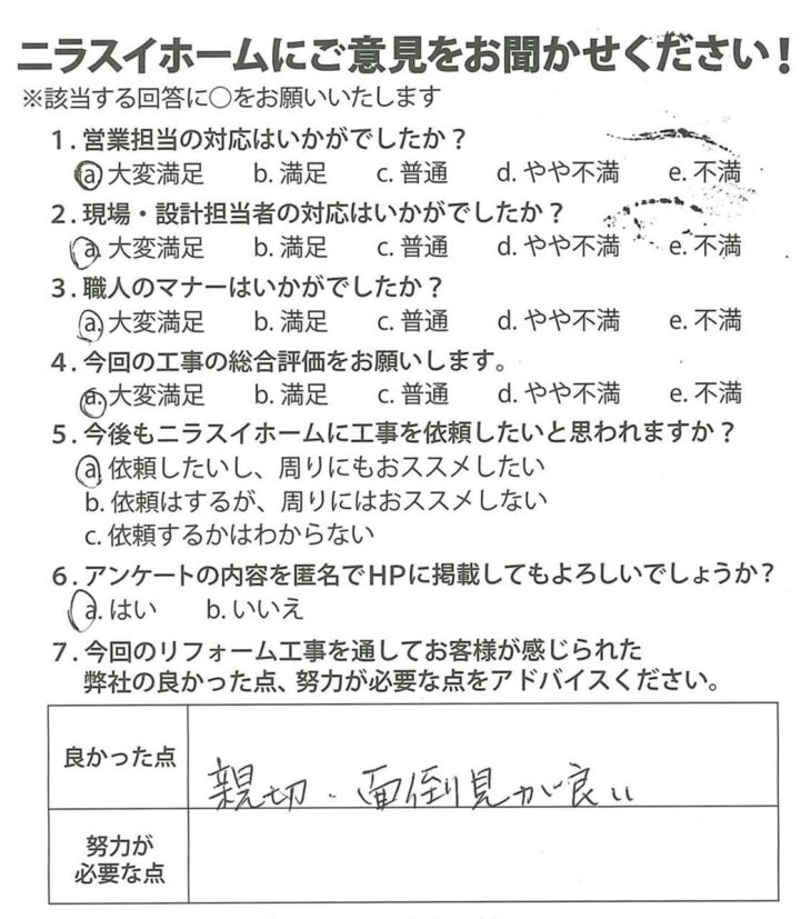   静岡県駿東郡長泉町　K様の声