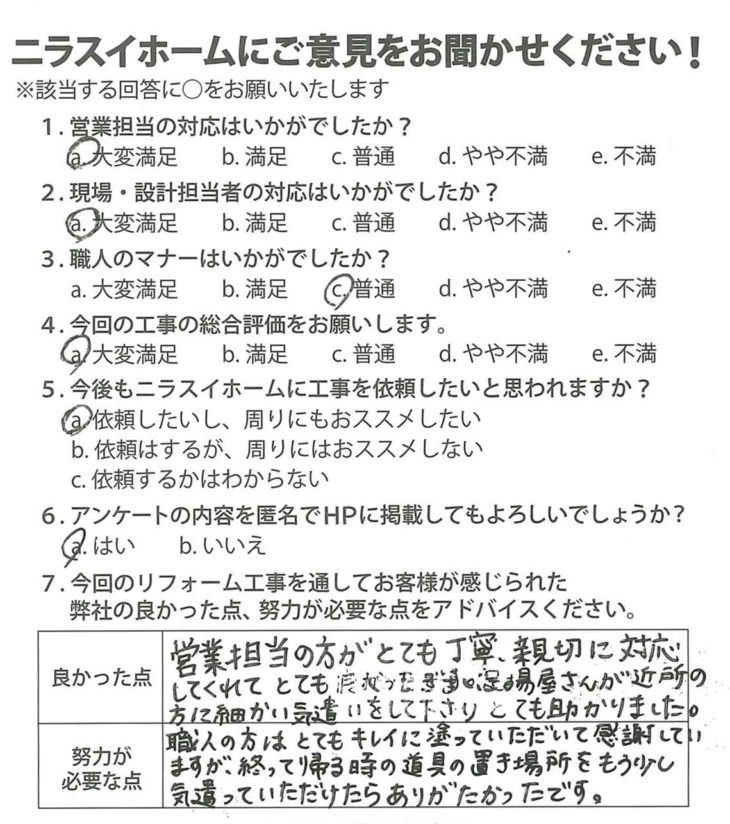   静岡県三島市　Y様の声