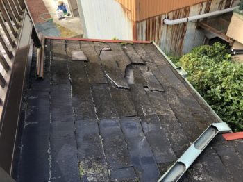 静岡県伊豆の国市古奈／下屋改修・屋根外壁塗装工事Ｙ様邸／雨漏り修理・外装改修工事・屋根の割れ