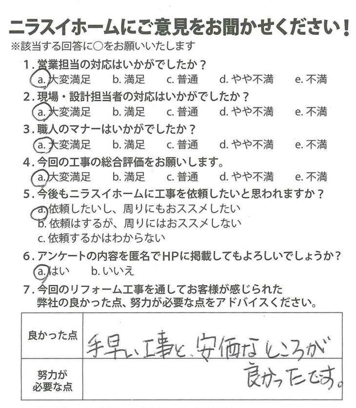  静岡県田方郡函南町　M様の声