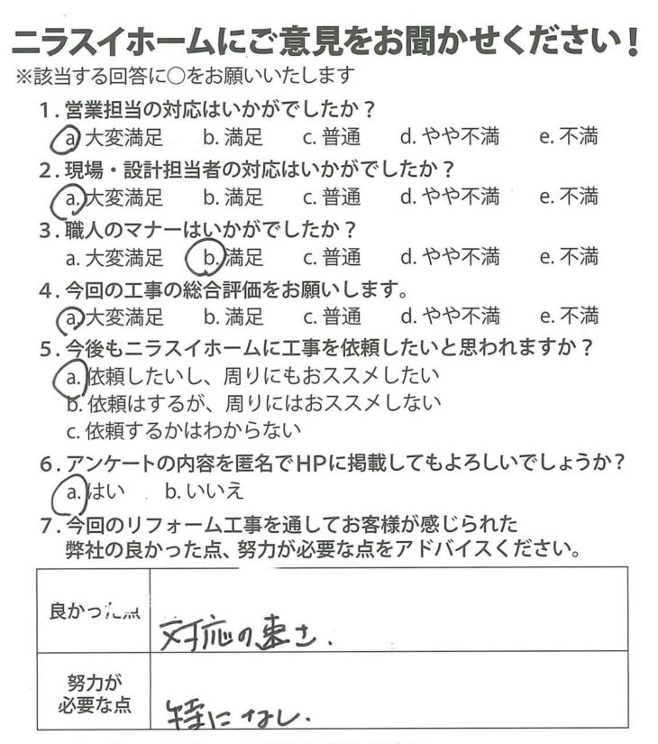   静岡県伊豆の国市　K様の声