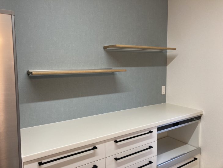 静岡県三島市／キッチン改修工事Ｋ様邸／キッチンリフォーム・キッチン交換・クリナップステディア・アクセントクロス・こどもみらい住宅支援事業