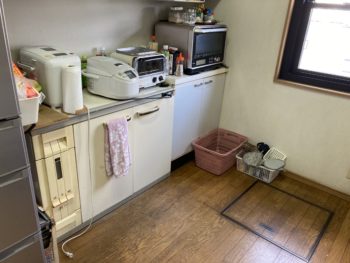 静岡県三島市／キッチン改修工事Ｋ様邸／キッチンリフォーム・キッチン交換・クリナップステディア・アクセントクロス・こどもみらい住宅支援事業