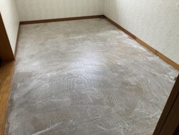 静岡県伊豆市市山／脱衣場改修工事／洗面所リフォーム・ 洗面化粧台・TOTO・Ｖシリーズ・クッションフロア張り替え