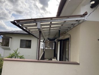 静岡県／ベランダ木部塗装・ベランダポリカ張替／ベランダリフォーム・ベランダ塗装・ポリカーボネート
