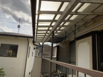 静岡県／ベランダ木部塗装・ベランダポリカ張替／ベランダリフォーム・ベランダ塗装・ポリカーボネート