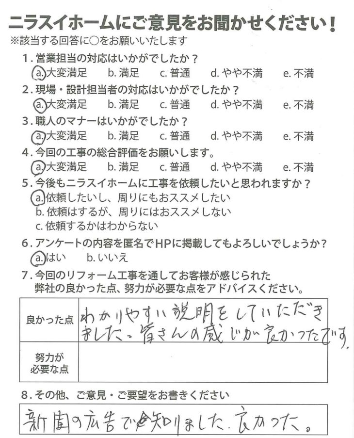   静岡県沼津市　S様の声