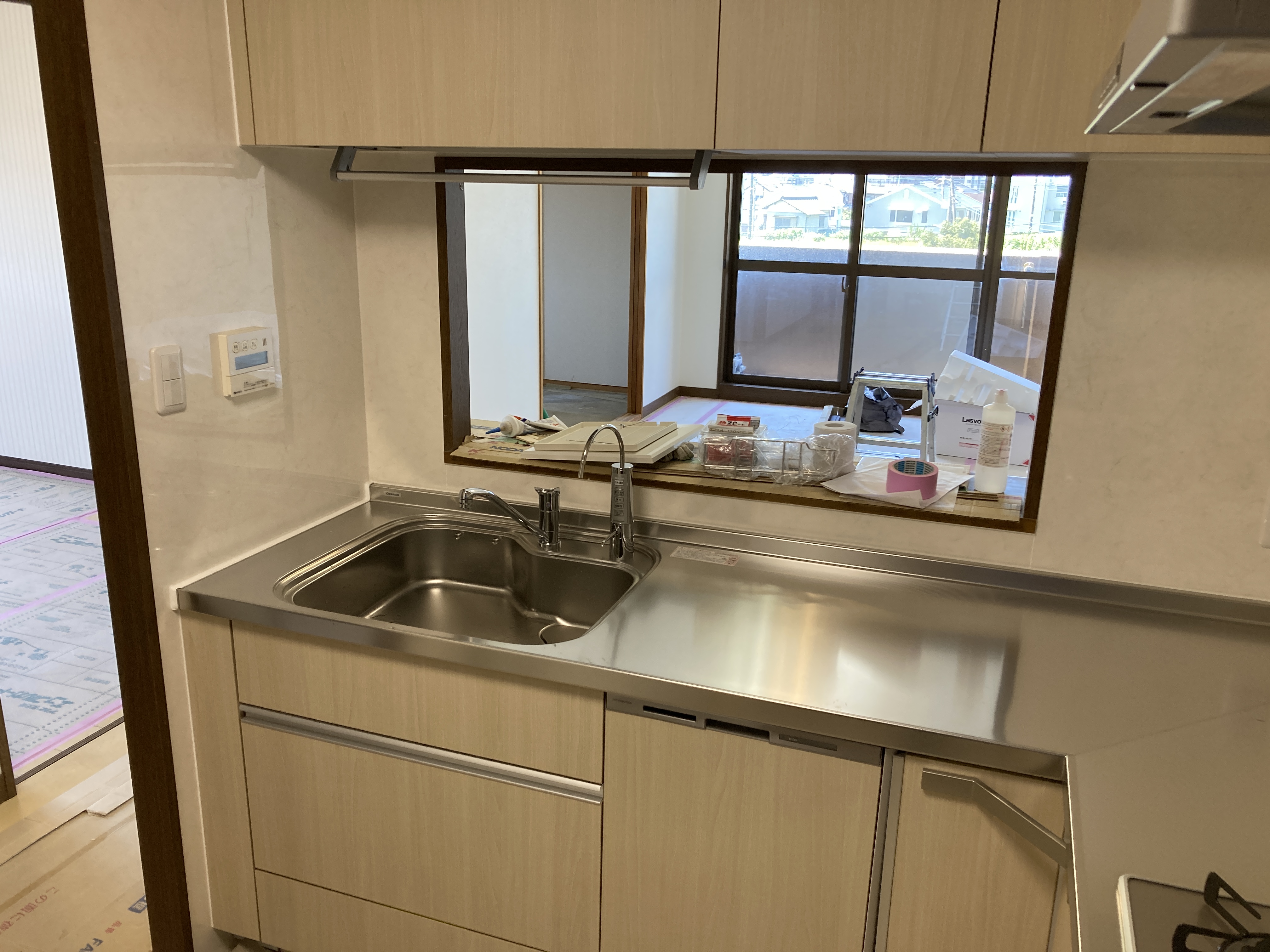 静岡県三島市加茂川町／キッチン改修、内装工事／キッチンリフォーム・内装リフォーム・クリナップステディア 