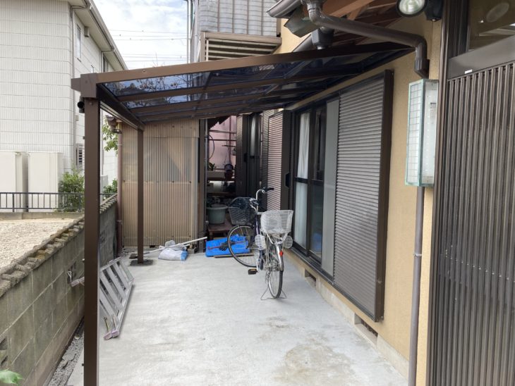 静岡県函南町仁田／テラス屋根設置工事Ｔ様邸／外構工事・外構リフォーム・屋根リフォーム