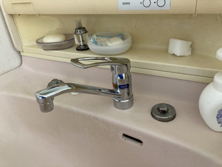 洗面水栓交換工事／静岡県三島市東大場