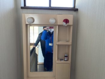 TOTOの湯ぽっとを活用して2階洗面でもお湯が使える／静岡県伊豆市本立野