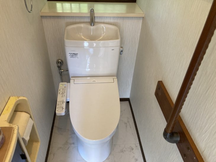 トイレ改修工事 TOTOピュアレストQR/ウォシュレットSB|静岡県沼津市下香貫