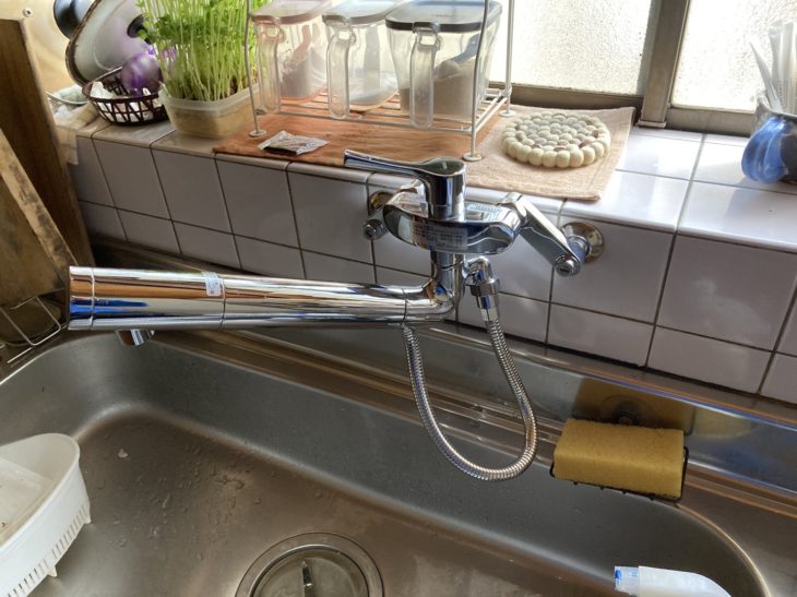 キッチン水栓交換工事　TOTO浄水機能付きキッチン水栓／静岡県伊豆市上白岩