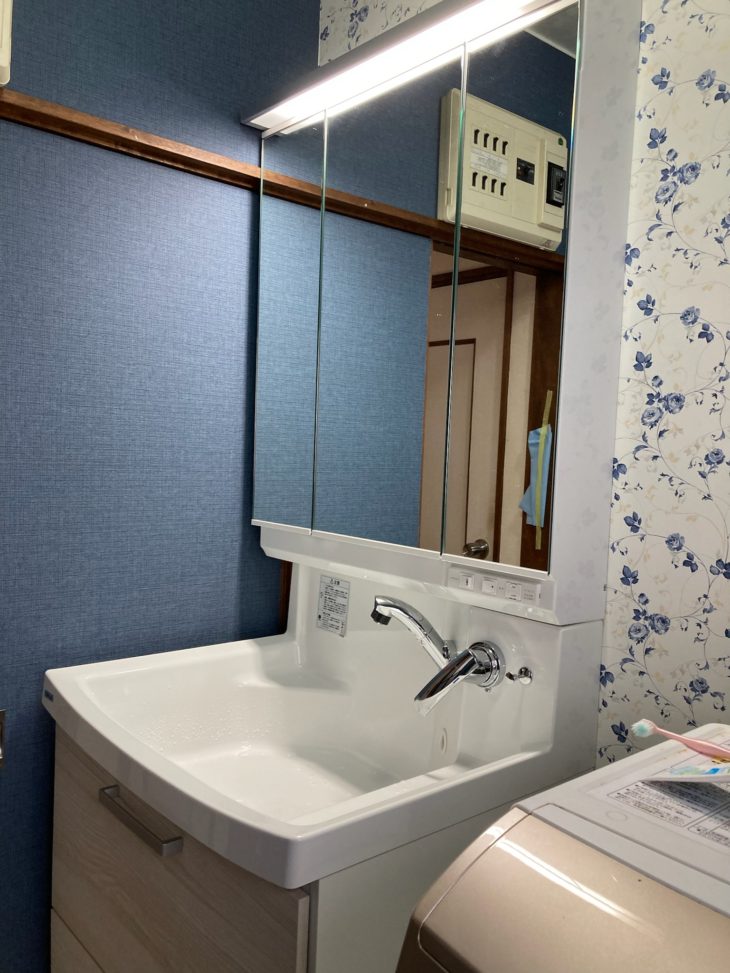洗面化粧台交換工事・クリナップファンシオ｜静岡県沼津市北高島町 