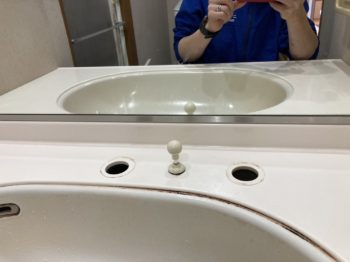 洗面化粧台水栓交換｜静岡県函南町間宮