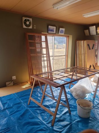 障子張り替え｜静岡県伊豆の国市南江間谷戸区コミニティーセンター様