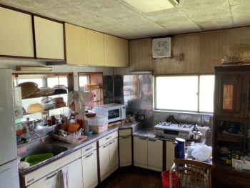 Ｌ型ブロックキッチンからI型システムキッチンへのリフォーム