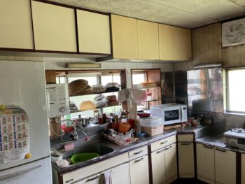 Ｌ型ブロックキッチンからI型システムキッチンへのリフォーム