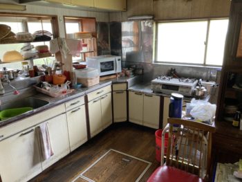 Ｌ型ブロックキッチンからI型システムキッチンへのリフォーム