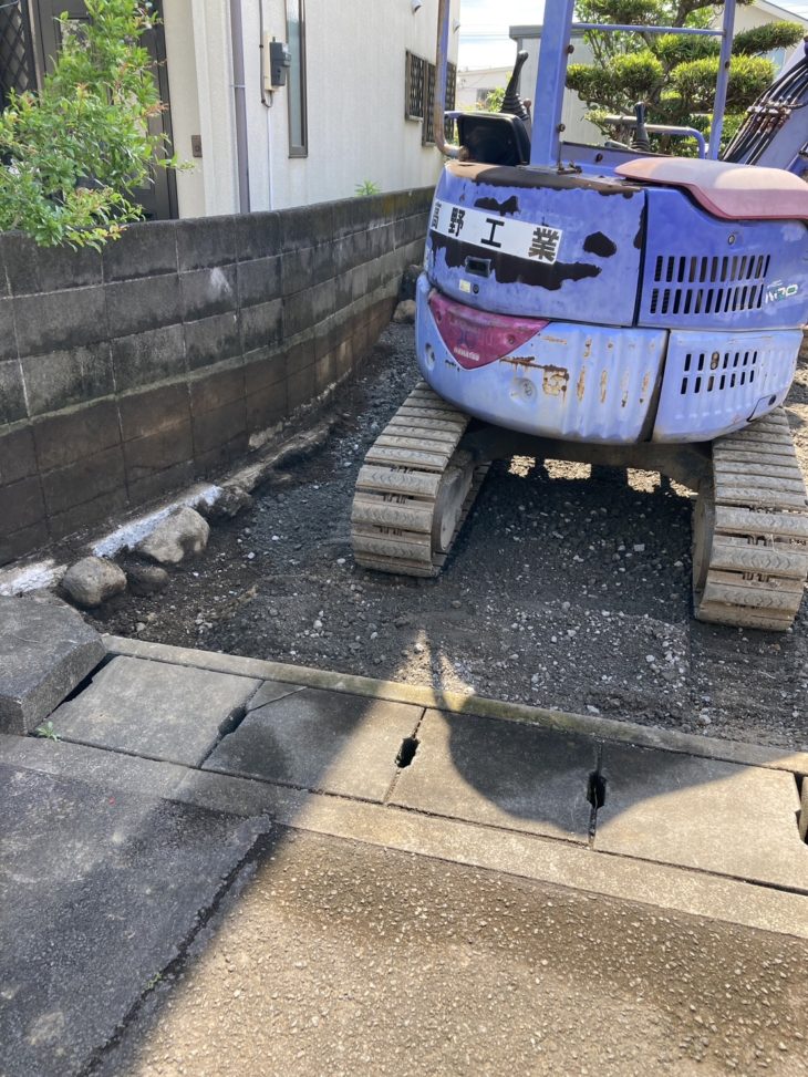 駐車場拡張のためのコンクリート打設工事