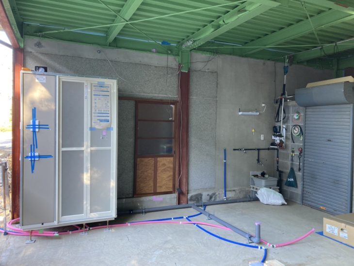 農機具倉庫を改修しシャワー室+脱衣場+化粧室を新設｜伊豆の国市