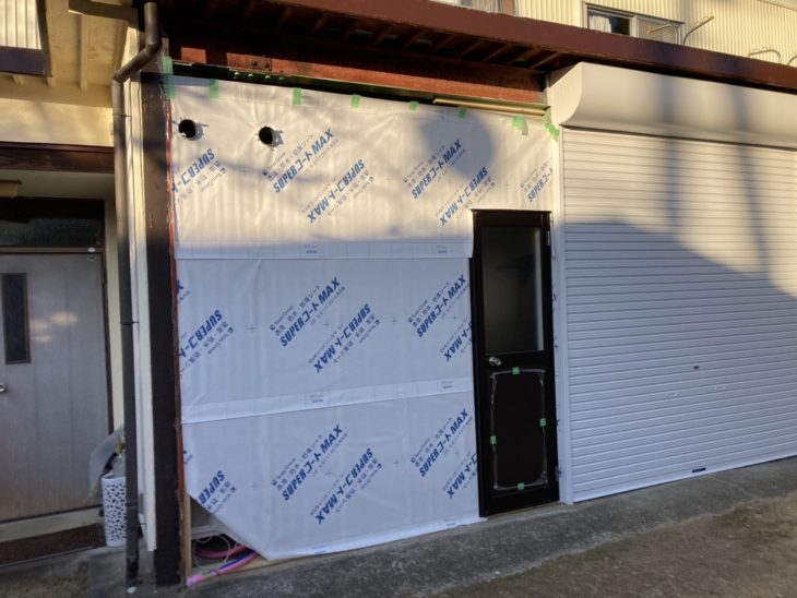 農機具倉庫を改修しシャワー室+脱衣場+化粧室を新設｜伊豆の国市