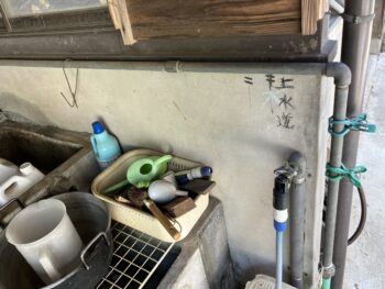 3万円で庭の流し台に水栓を新規移設工事