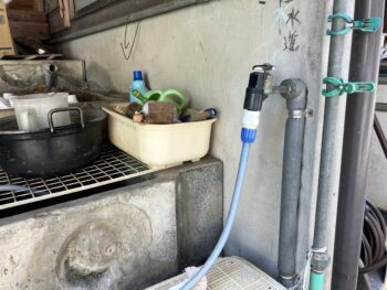 3万円で庭の流し台に水栓を新規移設工事