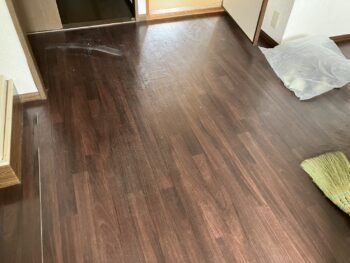 所有アパートのキッチン床クッションフロア張替え工事┃9万8700円（税込）