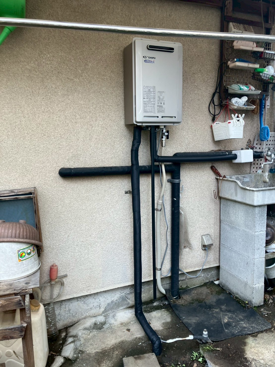 裾野市｜石油給湯器を撤去してガス給湯器の新設工事｜灯油の詰め替え不要に！