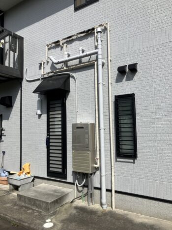 保温材の巻き直し工事